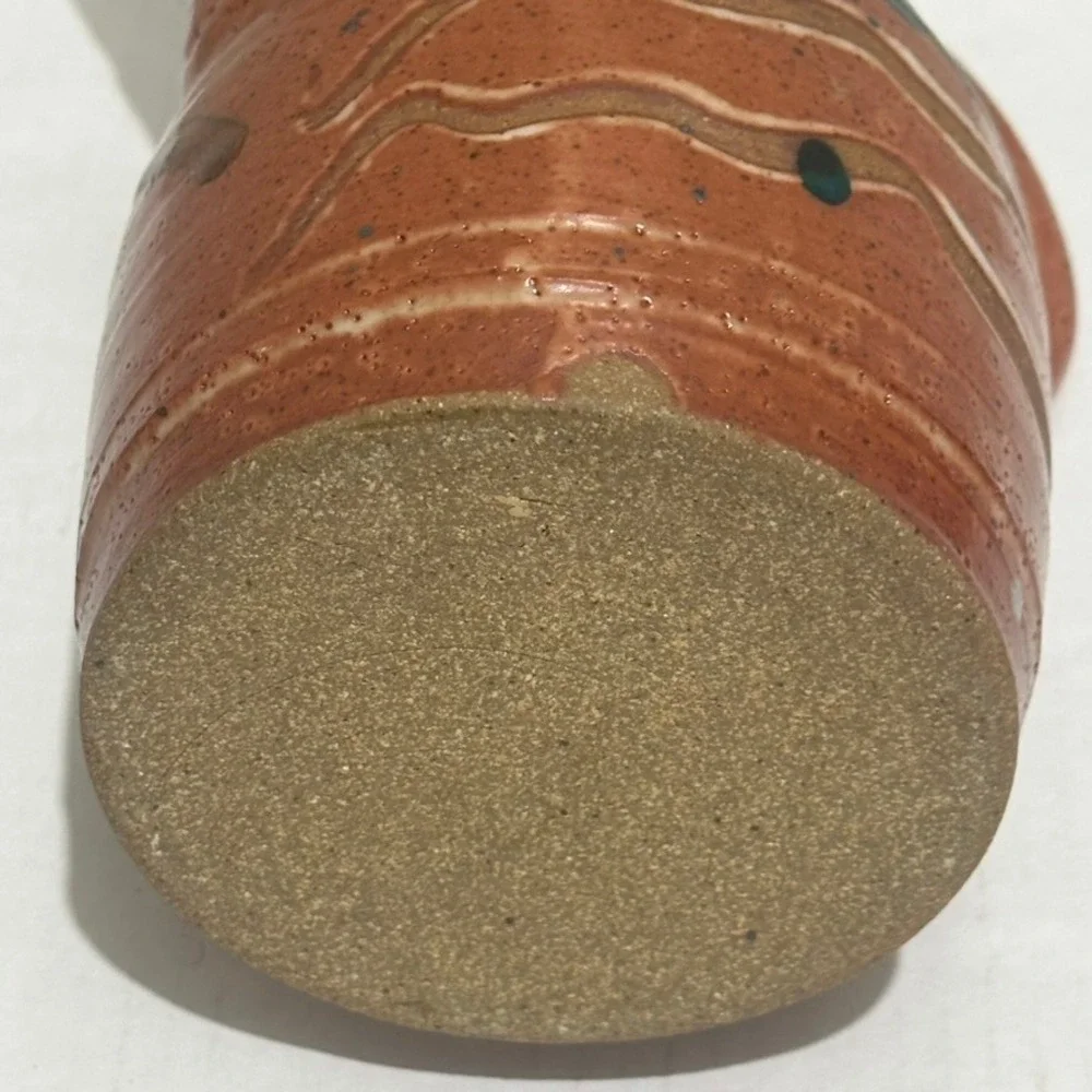 Handmade Ceramic Pitcher with Spout and Handle Artistic Glaze Design